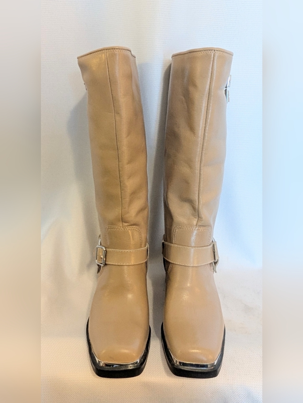 Dolce Vita New Camel Tan Soft Leather Buckle Detail Boots Size 8 Brazil - Picture 5 of 10